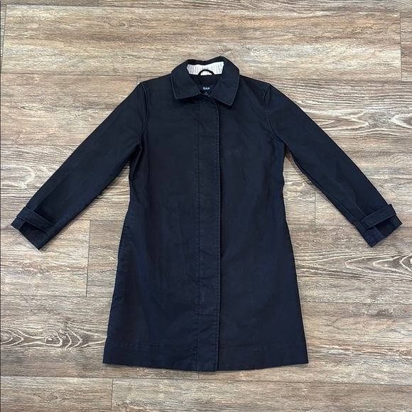 GAP Jackets & Blazers - Vintage Y2K Gap Women's Size 6 Rain Trench Coat with Zipper Buttons Blue inside